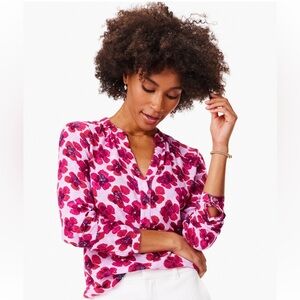 NIC+ZOE IN BLOOM PINK MULTI TOP SZ XS